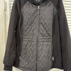 Jessica Simpson sz Large Black and Gray hooded and fitted Jacket
